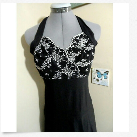 STUDIO Y Maurices Semi Formal Midi Dress Jr. 9 Blk - Picture 2 of 7